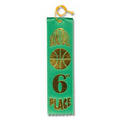 2"x8" 6th Place Stock Event Ribbons (Basketball) Carded